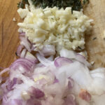 Shallots, garlic, thyme